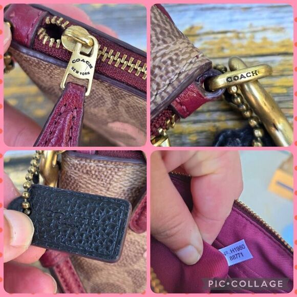 Coach Signature Canvas w/ Rexy and Carriage Motif Small Zip Wristlet. #88771 - Picture 4 of 7